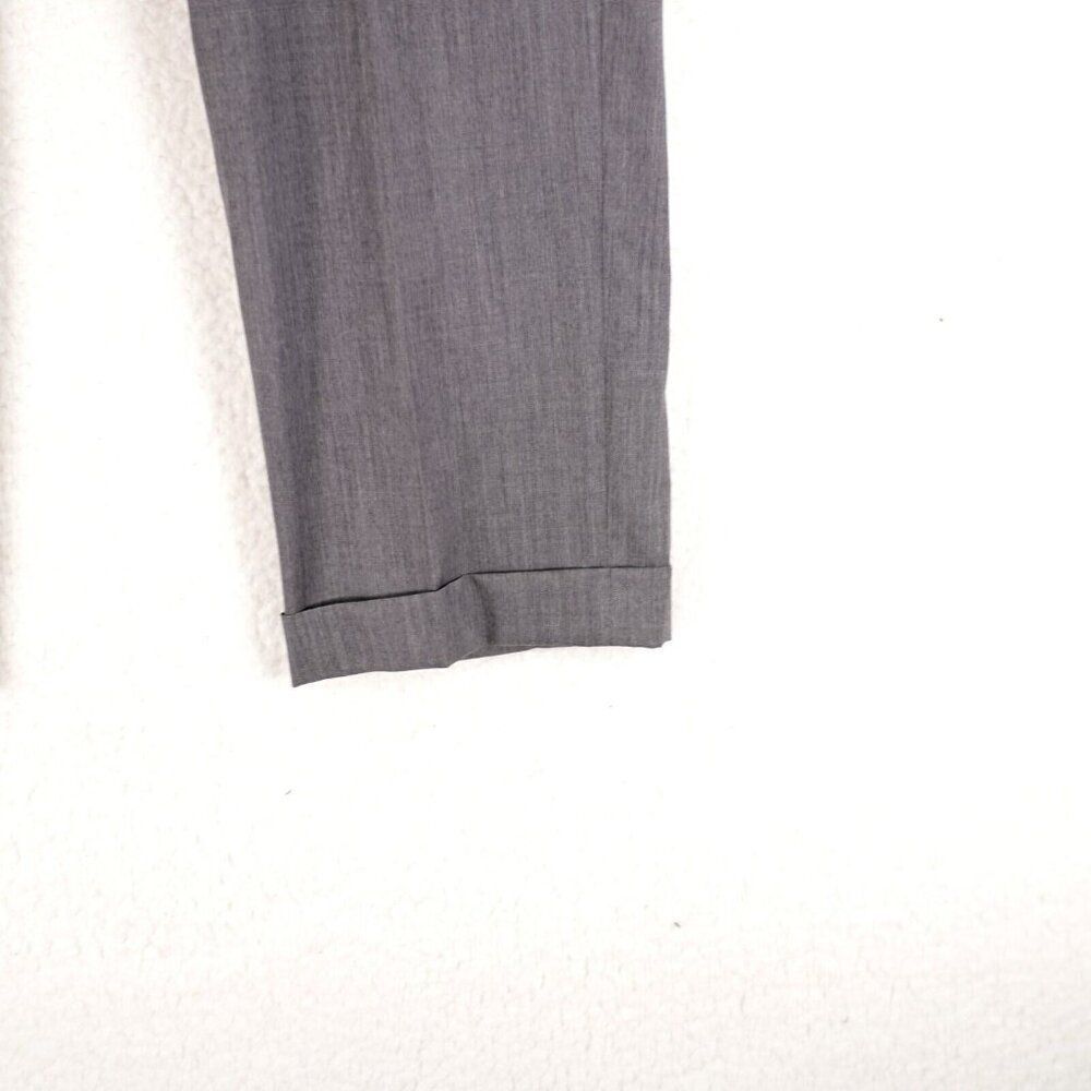 Lauren Ralph Lauren Gray Wool Pleated Cuffed Mid Rise Dress Pants 37/31 Lined Pa - Picture 2 of 7